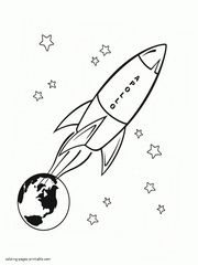 Rocket coloring pages for boys