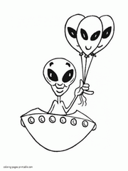 Space coloring pages printable - Alien