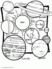 Coloring pages of the solar system for kids