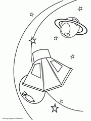 Space coloring sheet. Earth
