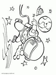 Astronaut colouring page for preschoolers