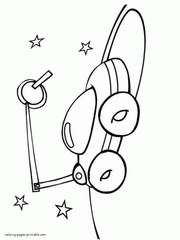 Space transportation coloring page