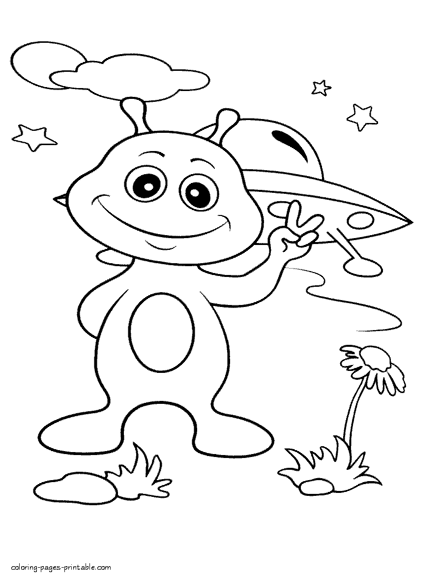 Alien At Earth Coloring Pages COLORING PAGES PRINTABLE COM