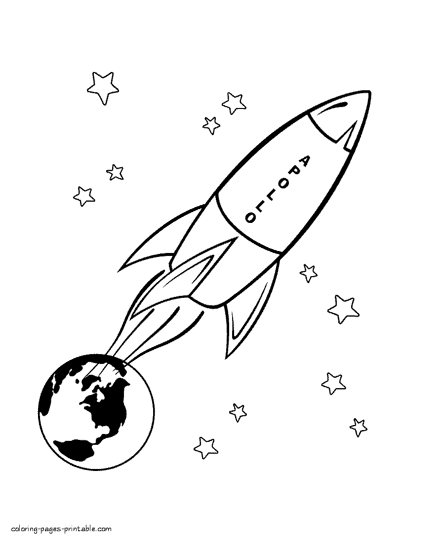 Rocket coloring pages for boys