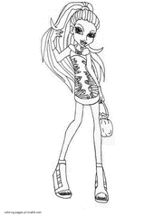 Monster High Printable coloring pages of Abbey Bominable