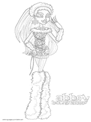 Beautiful girl coloring page. Abbey Bominable (Monster High)