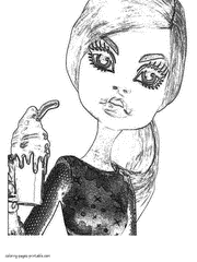 Abbey Bominable doll with ice cream coloring page