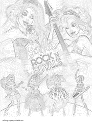 Barbie in Rock 'n Royals coloring pages for girls to print