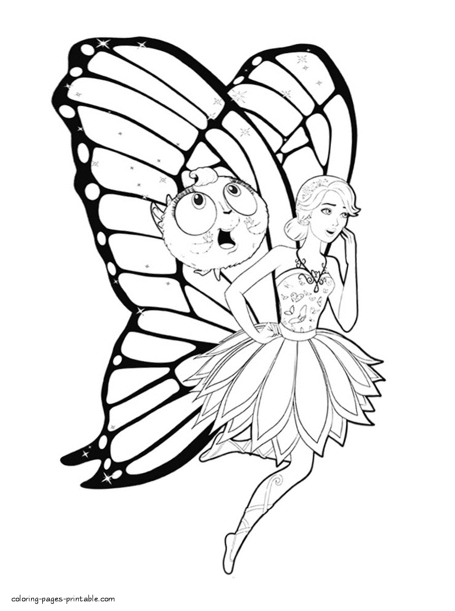 Раскраска принцесса бабочка