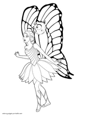 Barbie Mariposa for girls. Coloring pages