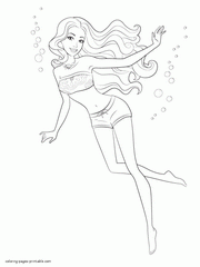 Barbie in a Mermaid Tale colouring pages under water