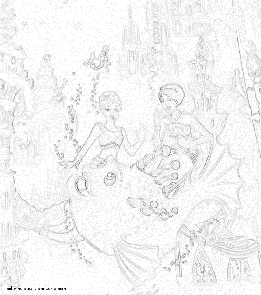 Barbie The Pearl Princess coloring pages. Mermaid pictures
