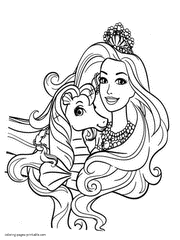 Pearl Princess coloring pages. Barbie doll