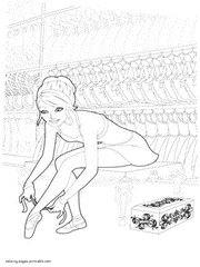 Printable coloring pages Barbie in The Pink Shoes