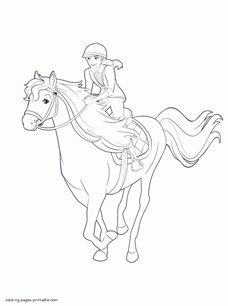Barbie Horse Coloring Page : Barbie Horse Coloring Page | Barbie ...