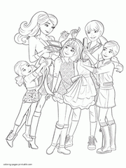 Barbie And Her Sisters In A Pony Tale Coloring Pages Free