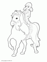 Barbie Pony Tale printable coloring page
