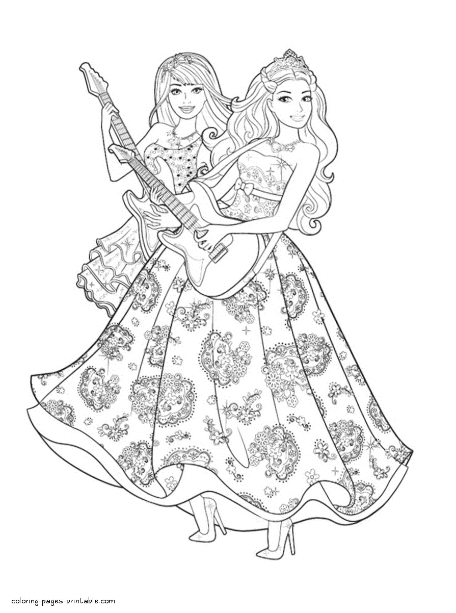 Barbie popstar coloring pages || COLORING-PAGES-PRINTABLE.COM