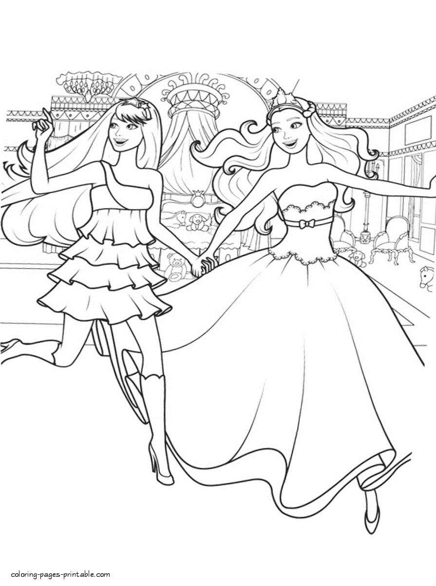 Barbie: The Princess and The Popstar coloring sheets for girls ...