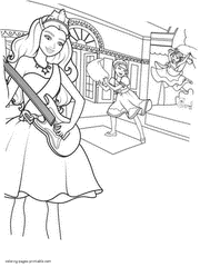 Printable coloring pages. Barbie Popstar and Princess