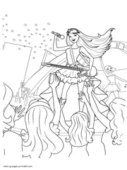 Barbie Princess and  Popstar coloring page to print out