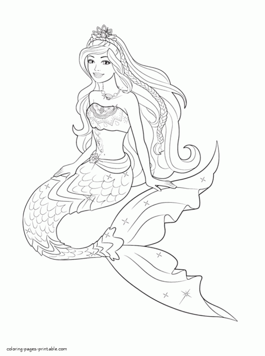 Barbie Mermaid Pages To Print Coloring Pages