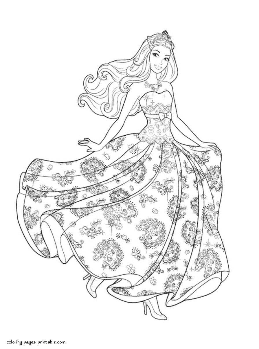 Free coloring pages Barbie || COLORING-PAGES-PRINTABLE.COM
