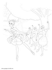 Barbie coloring pages for girls. Ballet