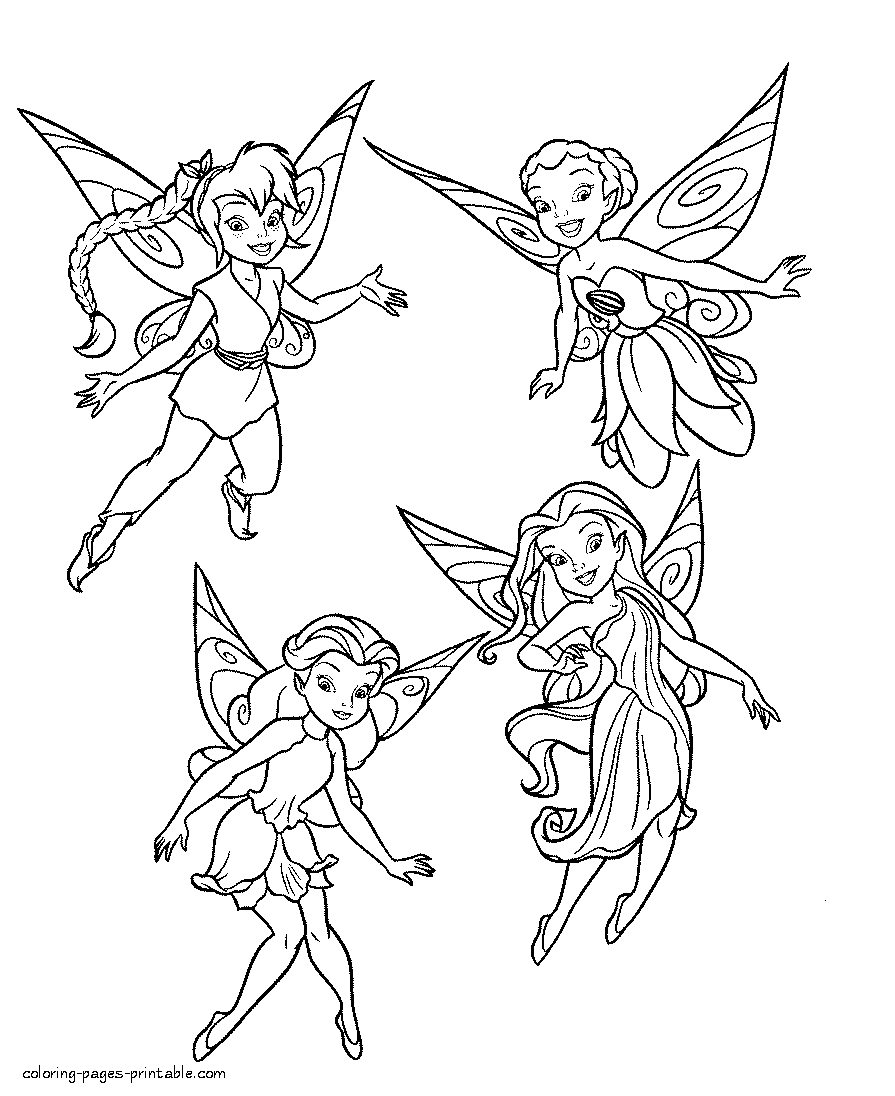 Fairies - printable coloring pages || COLORING-PAGES-PRINTABLE.COM