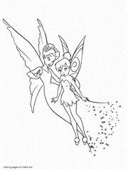 Tinker Bell and Clarion. Fairy printable coloring pages
