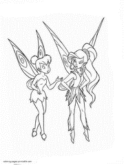 Tinkerbell fairy and her friends coloring pages
