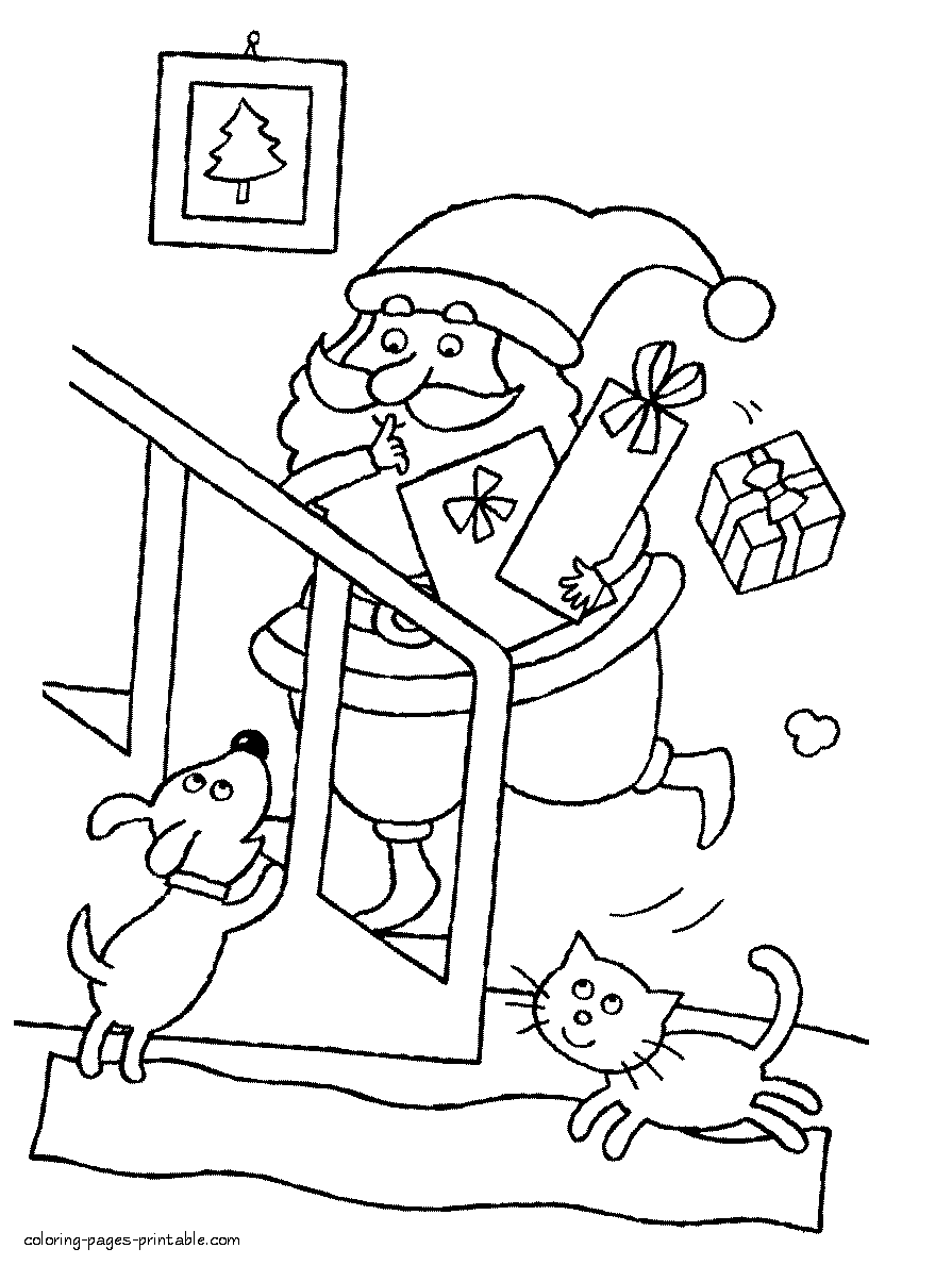 Free Christmas printable coloring pages || COLORING-PAGES-PRINTABLE.COM