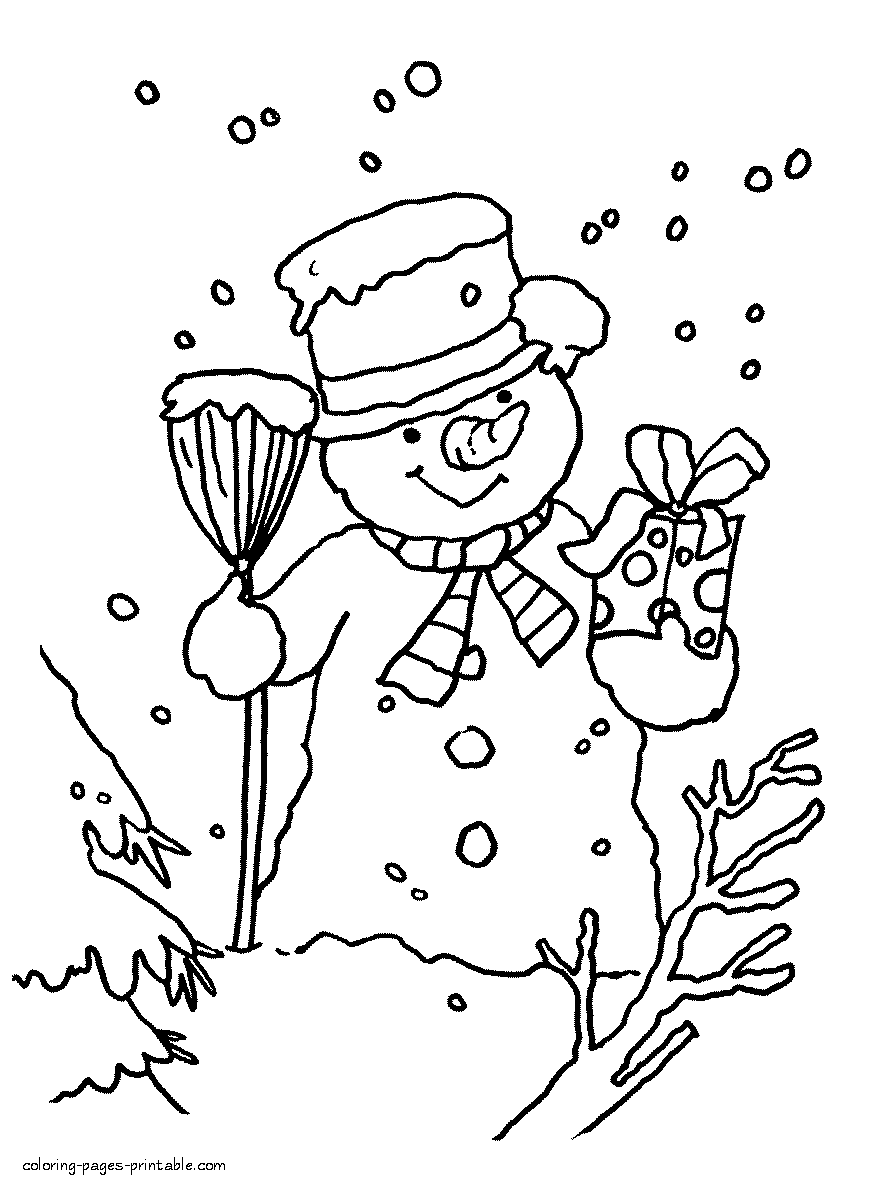 Christmas coloring pages printables. Snowman || COLORING-PAGES ...