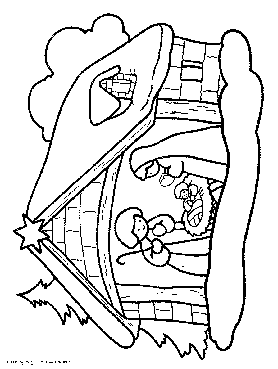 Coloring pages Nativity || COLORING-PAGES-PRINTABLE.COM