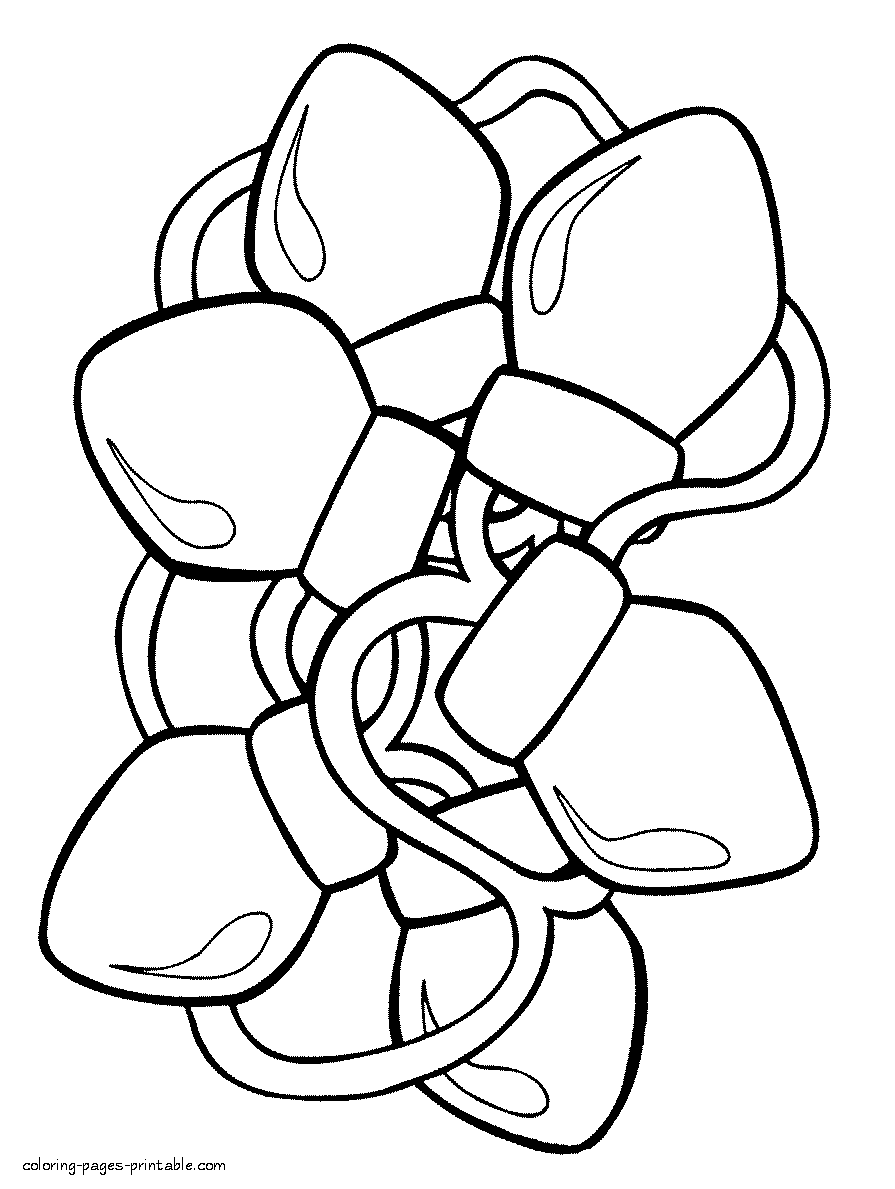 Christmas lights coloring pages || COLORING-PAGES-PRINTABLE.COM