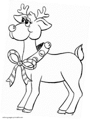 Santa's reindeer. Christmas coloring page