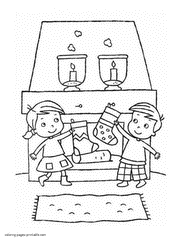 Christmas stocking coloring pages for free