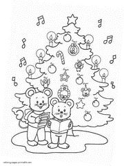Christmas Tree coloring pages. Free downloading