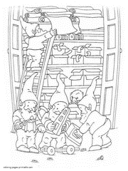Santa's elves - coloring pages to print