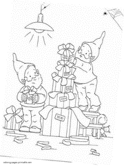 Santa Claus's helpers - coloring pages