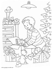 Christmas colouring pages. Gifts