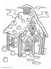 Printable coloring pages Christmas. House
