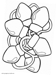 Christmas lights coloring pages for kid