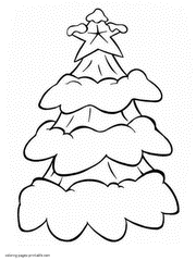 Christmas tree coloring pages for kids. Download free!