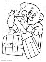 Preschool Christmas gifts coloring pages