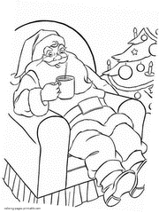 Santa Coloring Christmas pages for kids