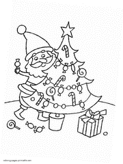 Christmas tree kids colouring pages