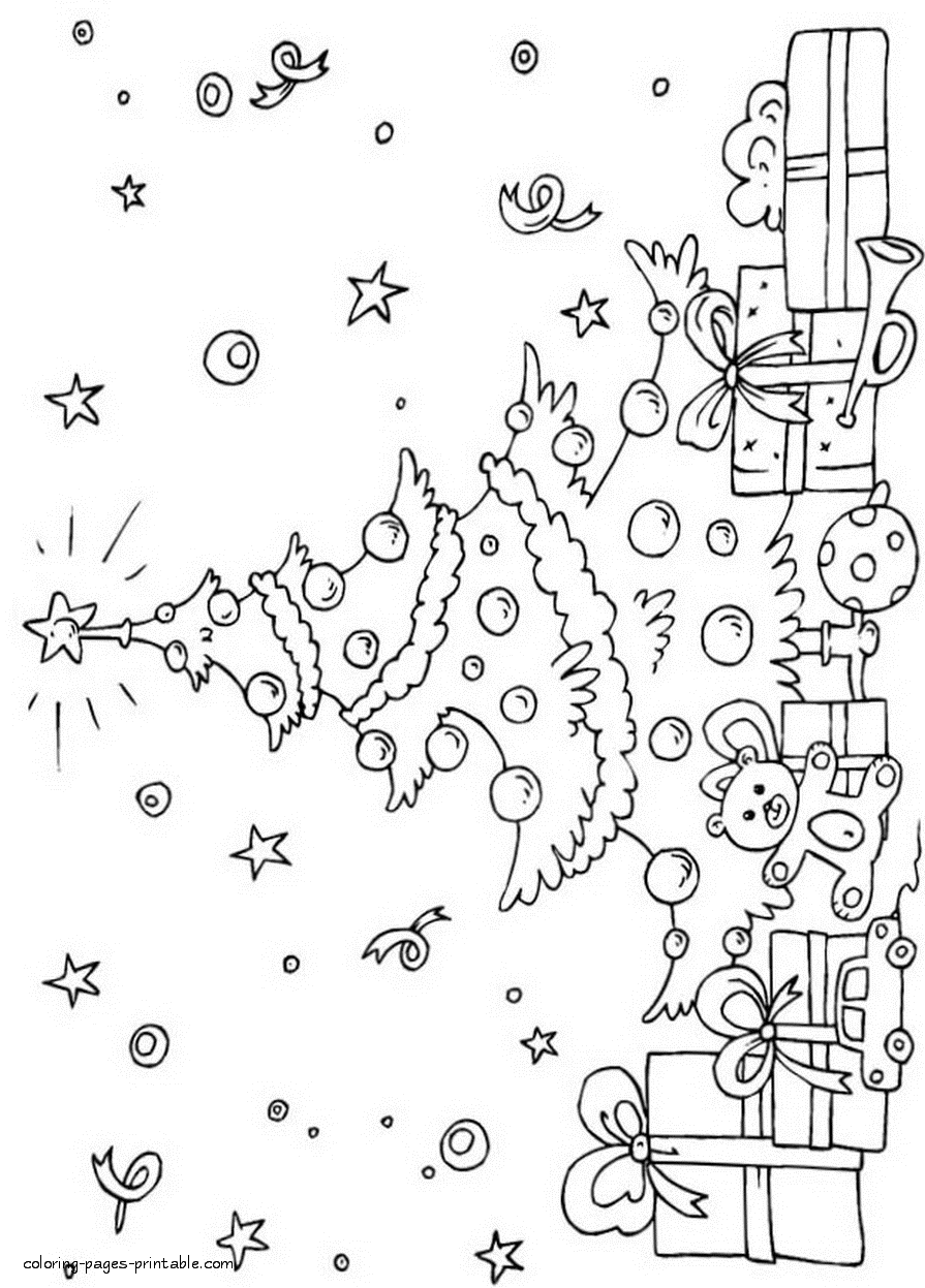 Christmas and New Year coloring pages || COLORING-PAGES-PRINTABLE.COM