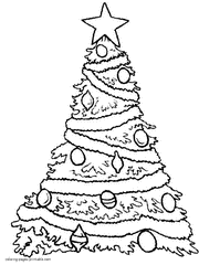 Printable Christmas tree coloring pages for children