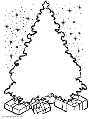 Coloring pages Christmas tree. Draw ornaments himself and colour